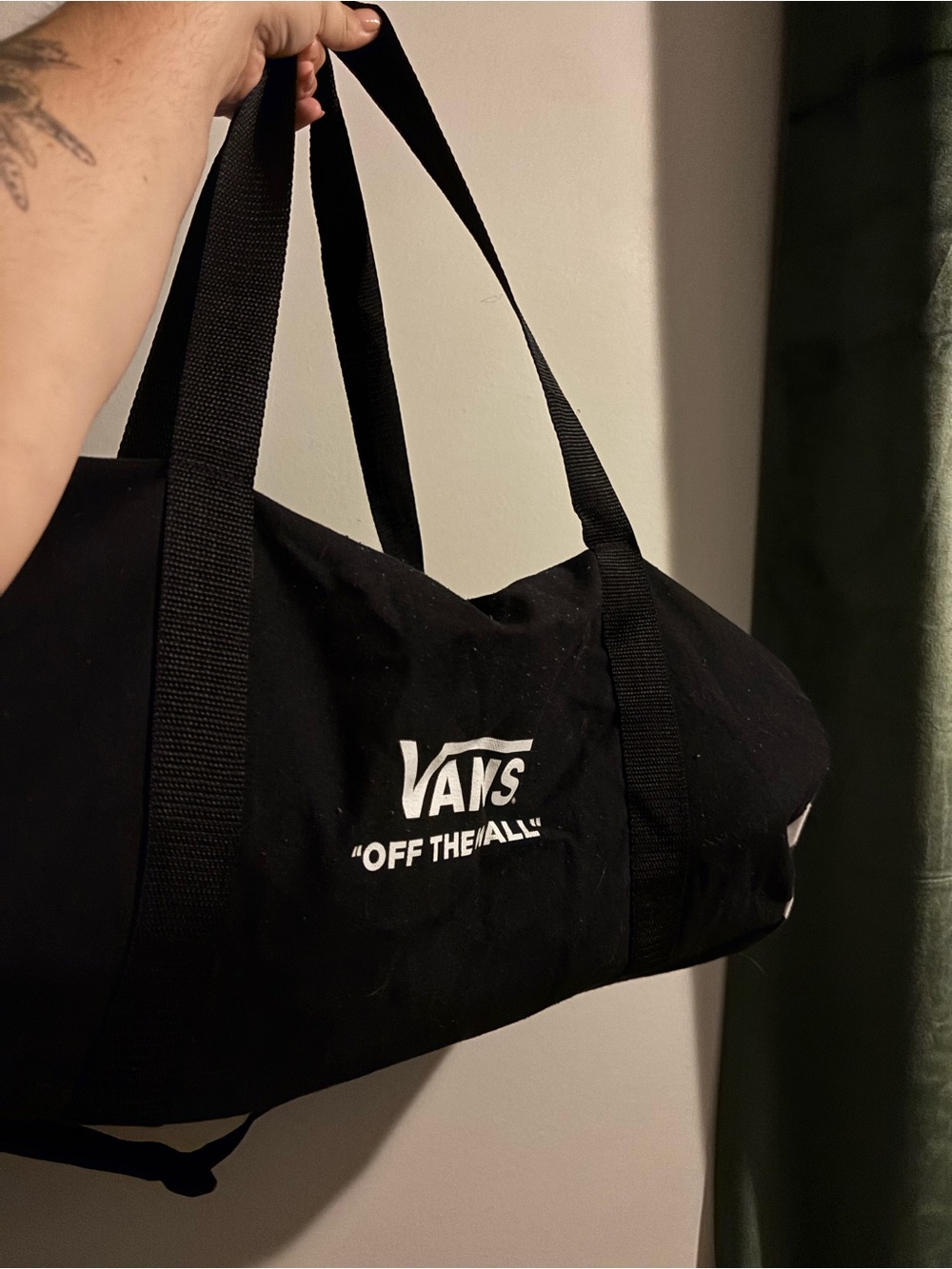 Vans Black Duffel with White 'Off The Wall' Logo